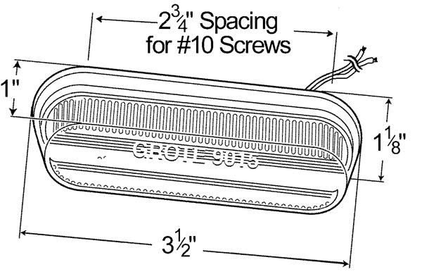 Grote Industries - 45672-3 – Thin-Line Single-Bulb Clearance Marker Light, w/ Ground Wire, Red, Bulk Pack