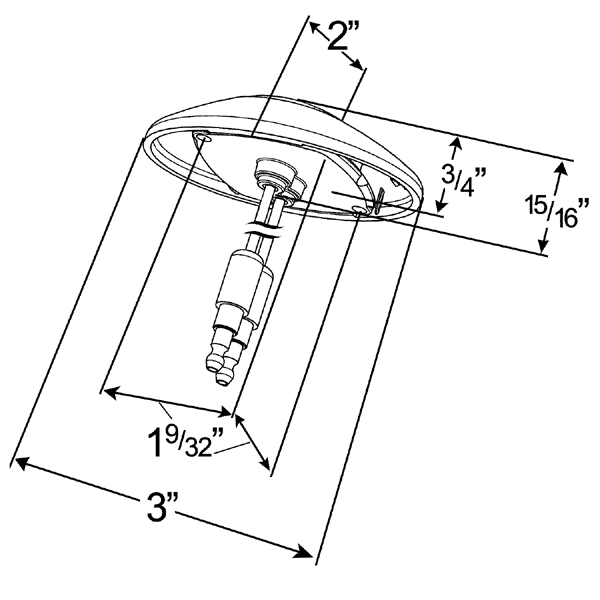 Grote Industries - 45773 – M3 Series LED Clearance Marker Light, .180 Molded Bullet w/ Bezel, Yello