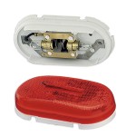 two bulb oval pigtail type clearance marker light reflector red