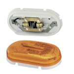 two bulb oval pigtail type clearance marker light reflector yellow
