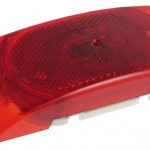 Two-Bulb Turtleback® Clearance Marker Light, Built-in Reflector, Red