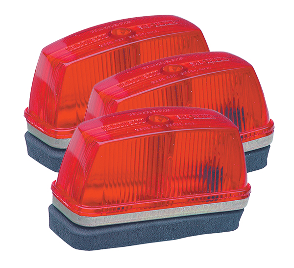 Grote Industries - 46332-3 – School Bus Rectangular Marker Light, Red, Bulk Pack