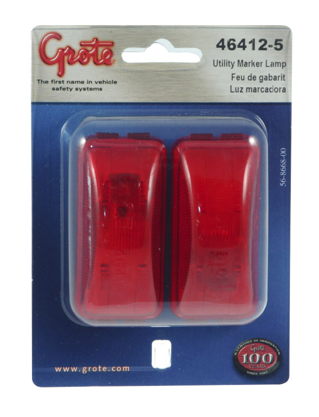 Grote Industries - 46412-5 – 3″ Clearance Marker Lights, Pair Pack 12V, Red, Retail Pack