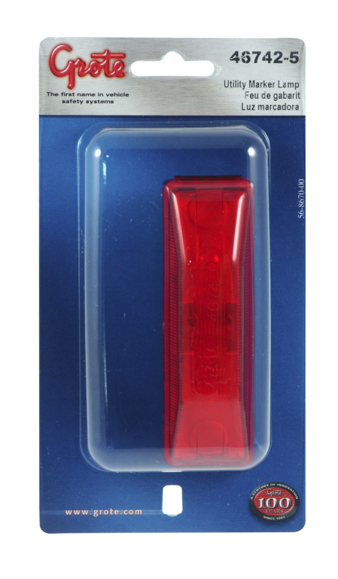 Grote Industries - 46742-5 – Clearance Marker Light, Red, Retail Pack