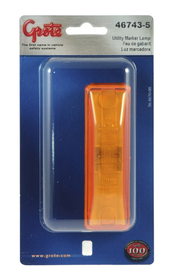 Grote Industries - 46743-5 – Clearance Marker Light, Yellow, Retail Pack
