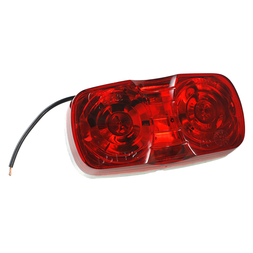 Grote Industries - 46782 – Two-Bulb Square-Corner Clearance Marker Light, Die-Cast, Red