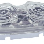 two bulb square corner utility light clear