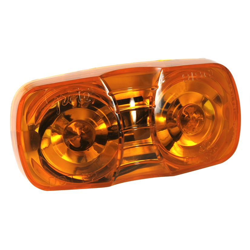 Grote Industries - 46793 – Two-Bulb Square-Corner Clearance Marker Light, Duramold, Yellow