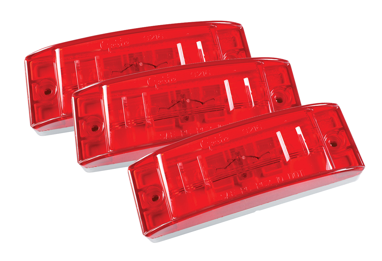 Grote Industries - 46832-3 – Sealed Turtleback® II Clearance Marker Light, Optic Lens, Red, Bulk Pack