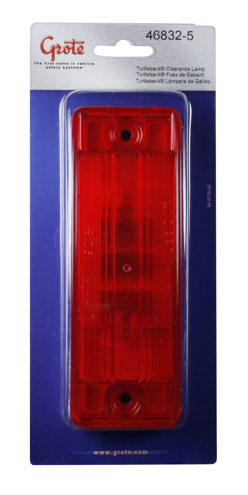 Grote Industries - 46832-5 – Sealed Turtleback® II Clearance Marker Light, Optic Lens, Red, Retail Pack