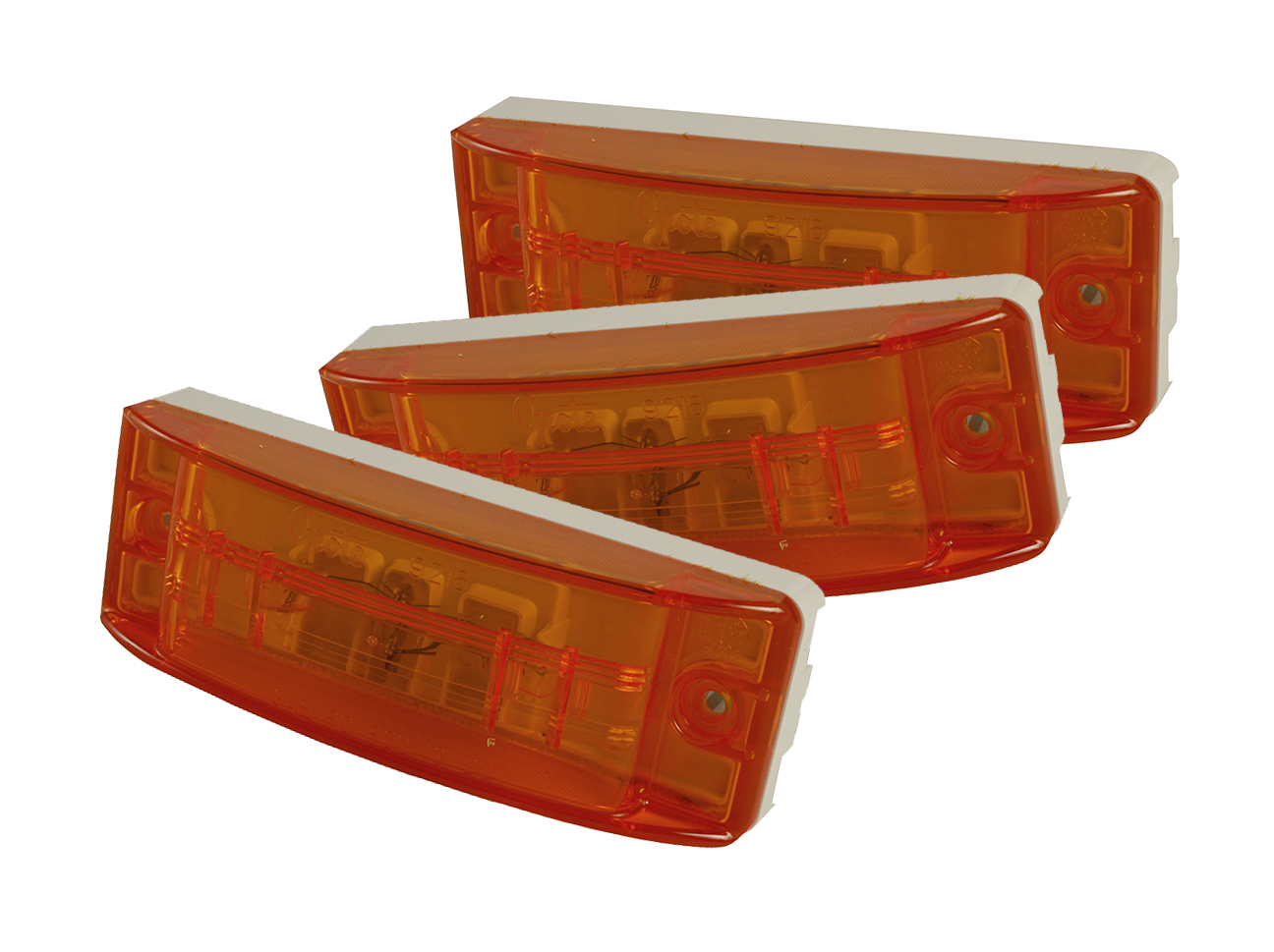 Grote Industries - 46833-3 – Sealed Turtleback® II Clearance Marker Light, Optic Lens, Yellow, Bulk Pack