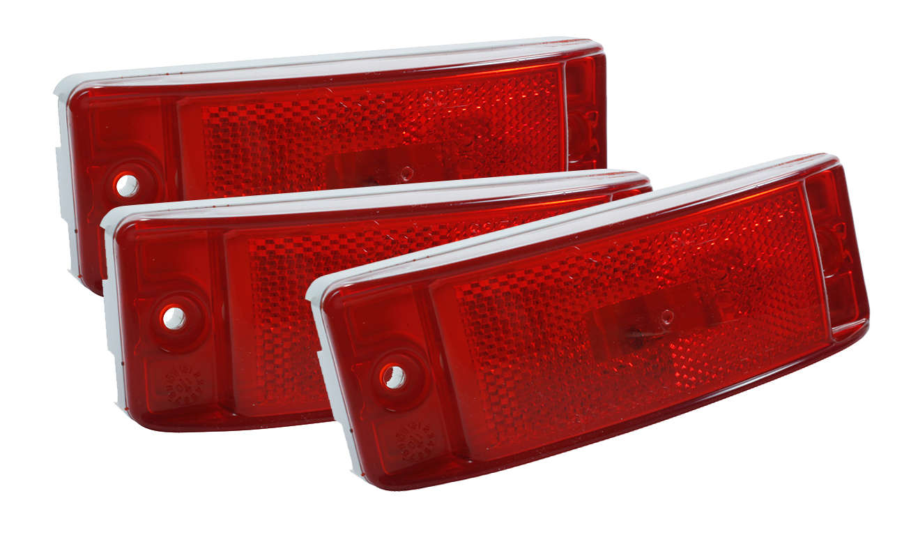 Grote Industries - 46872-3 – Sealed Turtleback® II Clearance Marker Light, Built-In Reflector, Red, Bulk Pack
