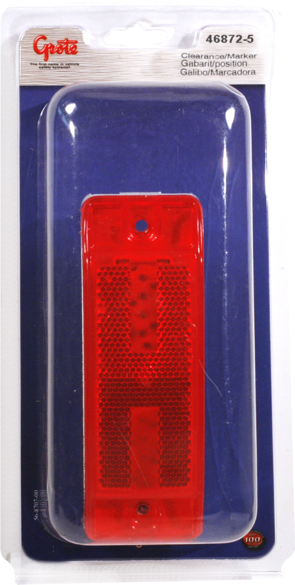 Grote Industries - 46872-5 – Sealed Turtleback® II Clearance Marker Light, Built-In Reflector, Red, Retail Pack