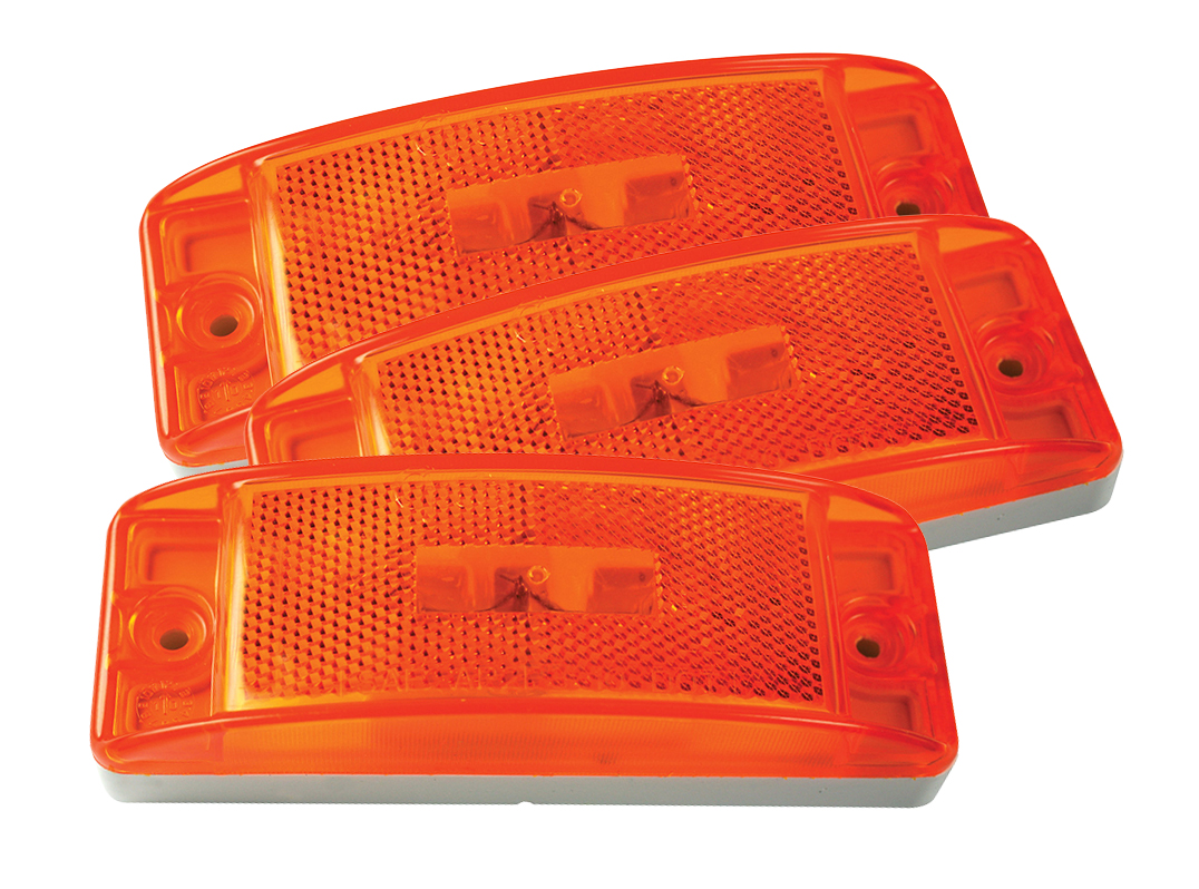 Grote Industries - 46873-3 – Sealed Turtleback® II Clearance Marker Light, Built-In Reflector, Yellow, Bulk Pack