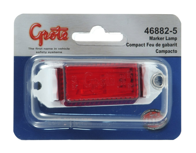 Grote Industries - 46882-5 – Economy Clearance Marker Light, Red, Retail Pack