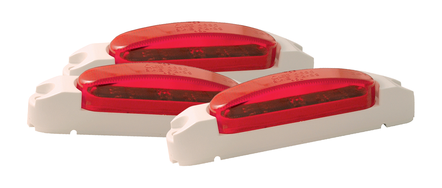 Grote Industries - 46902-3 – SuperNova® Thin-Line LED Clearance Marker Light, Red Lens, White Body, Bulk Pack