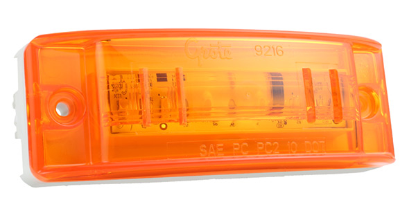 Grote Industries - 47163-3 – SuperNova® Sealed Turtleback® II LED Clearance Marker Light, Optic Lens, Male Pin, Yellow, Bulk Pack