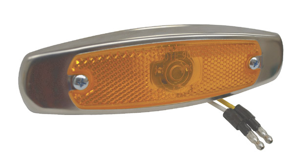 Grote Industries - 47253 – SuperNova® Low-Profile LED Clearance Marker Light, Built-in Reflector, w/ Bezel, Yellow
