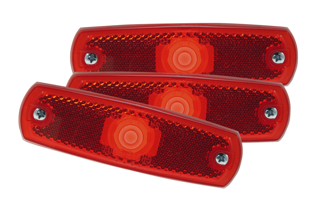 Grote Industries - 47262-3 – SuperNova® Low-Profile LED Clearance Marker Light, Built-In Reflector w/out Bezel, Red, Bulk Pack