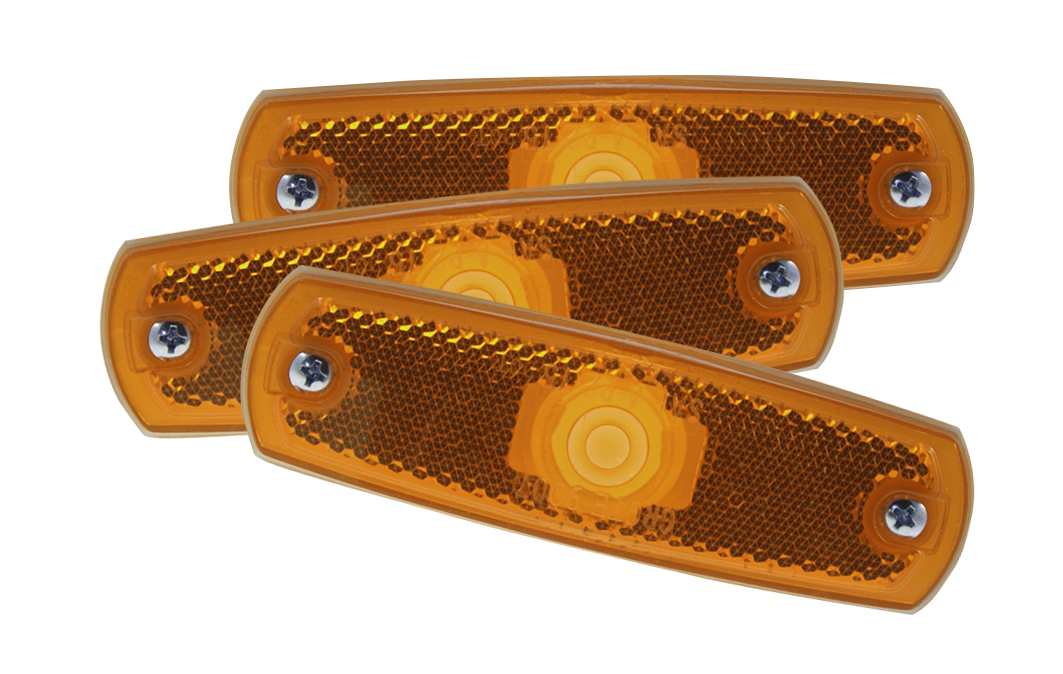 Grote Industries - 47263-3 – SuperNova® Low-Profile LED Clearance Marker Light, Built-In Reflector w/out Bezel, Yellow, Bulk Pack