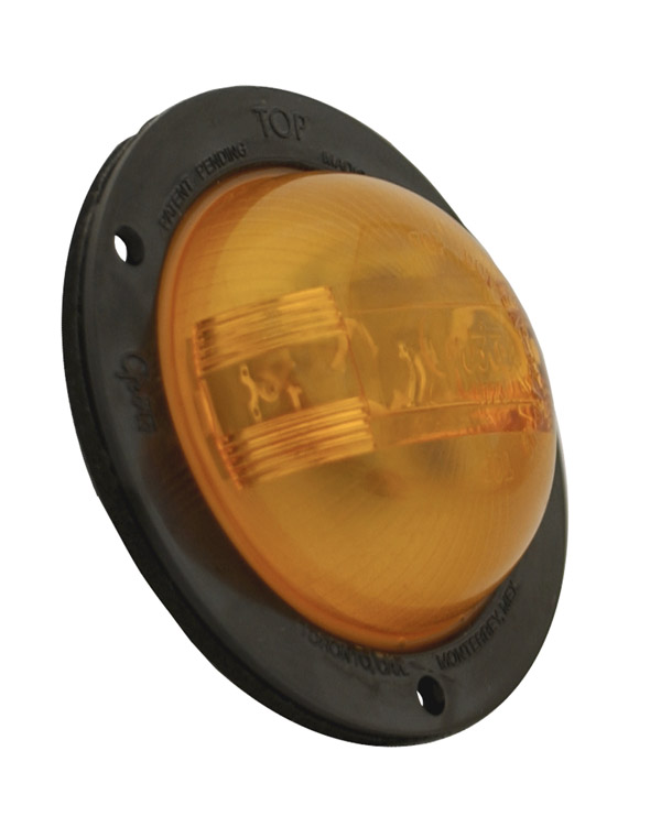 Grote Industries - 47423 – SuperNova® 2 1/2″ PC Rated, LED Clearance Marker Light, w/ Black Theft-Resistant Flange, Yellow