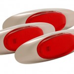 Red LED Clearance Marker Lights With Chrome Bezel.