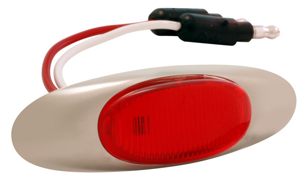 Grote Industries - 47952 – MicroNova® LED Clearance Marker Light, w/ Chrome Bezel, Red