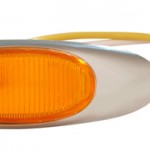 Yellow LED Clearance Marker Light With Chrome Bezel.