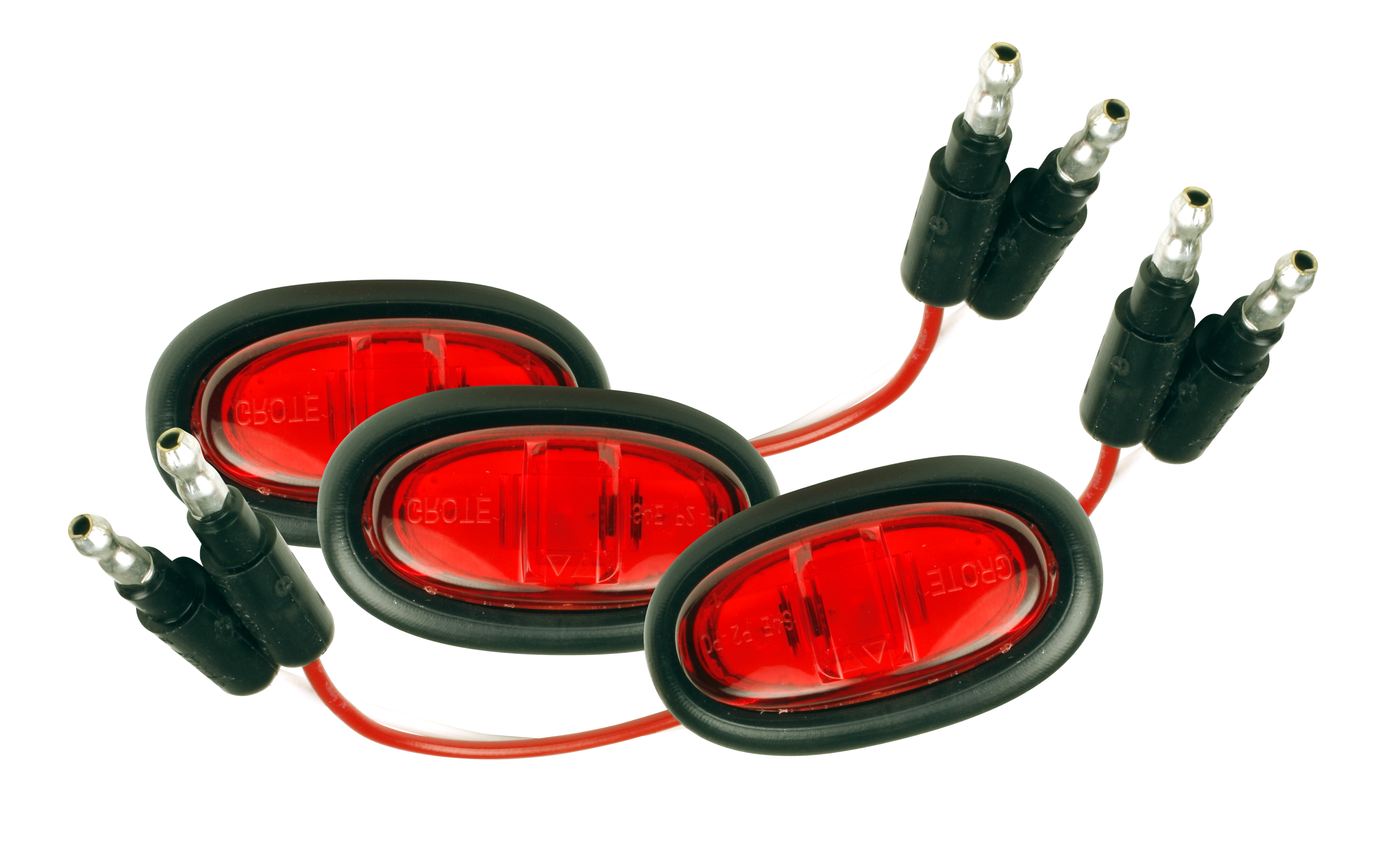 Grote Industries - 47972-3 – MicroNova® LED Clearance Marker Lights, PC Rated, w/ Grommet, Red, Bulk Pack