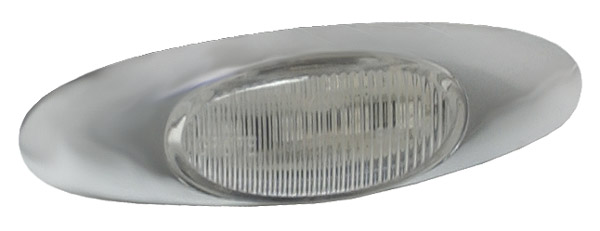 Grote Industries - 47982 – Micronova® LED Clearance Marker Light, w/ Chrome Bezel, Red/Clear