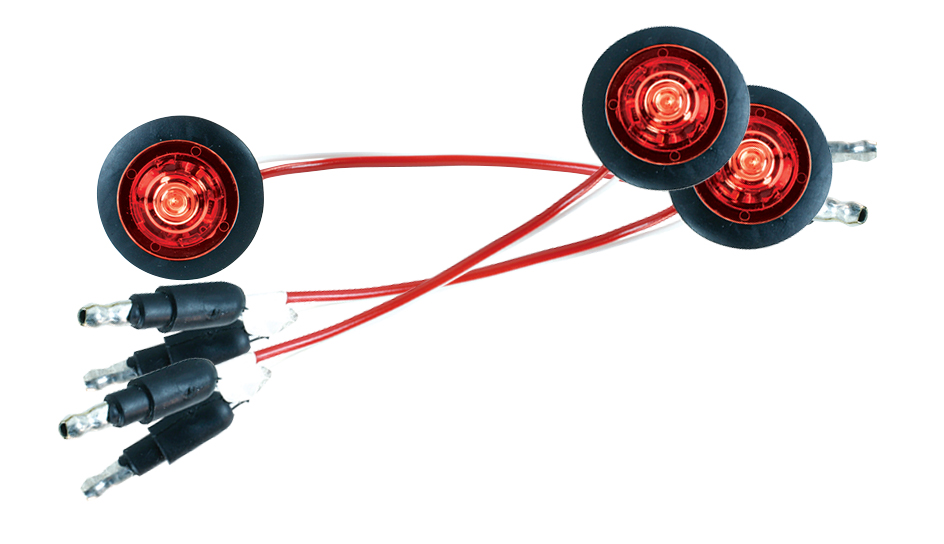 Grote Industries - 49332-3 – MicroNova® Dot LED Clearance Marker Light, w/ Grommet, PC Rated, Red, Bulk Pack