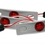 MicroNova® Dot Red LED Clearance Marker Lights With Gray Adapter Bracket.