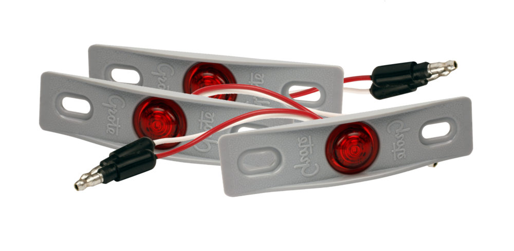 Grote Industries - 49412-3 – MicroNova® Dot LED Clearance Marker Light, w/ Adapter Bracket, PC Rated, Red, Bulk Pack