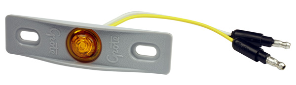 Grote Industries - 49413 – MicroNova® Dot LED Clearance Marker Light, w/ Adapter Bracket, PC Rated, Yellow