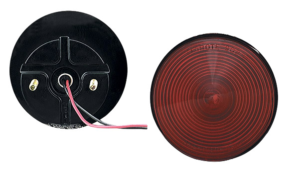 Grote Industries - 50862 – 4″ Two-Stud Stop Tail Turn Light, w/out License Window, Red