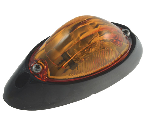 Grote Industries - 52023 – Small Aerodynamic Combination Marker Side Turn Light, Black Base, Yellow