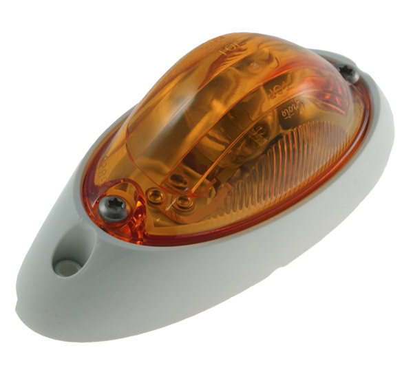 Grote Industries - 52063 – Small Aerodynamic Combination Marker Side Turn Light, White Base, Yellow