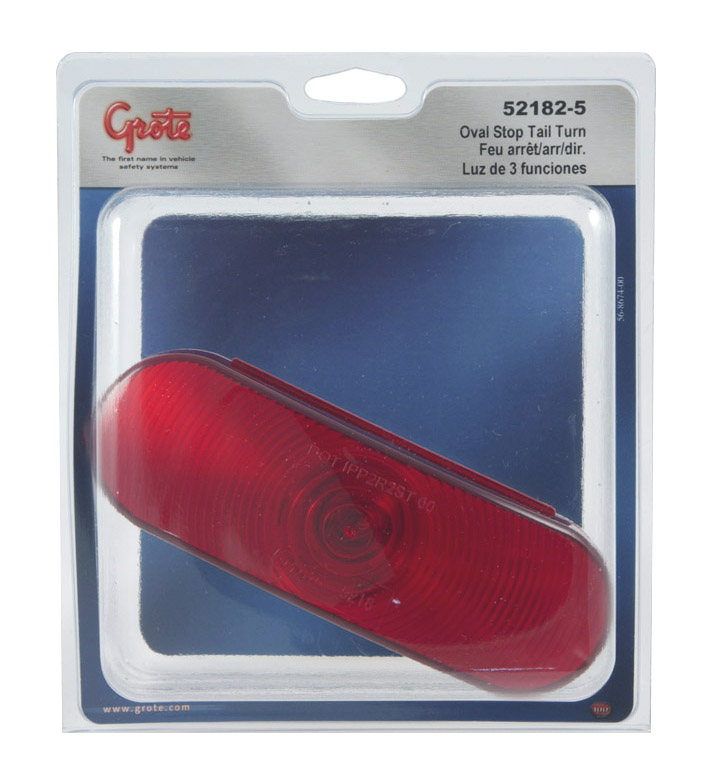 Grote Industries - 52182-5 – Economy Oval Stop Tail Turn Light, Red, Retail Pack