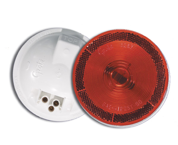 Grote Industries - 52672 – Torsion Mount® II 4″ Stop Tail Turn Light, Built-in Reflector, Female Pin, Red