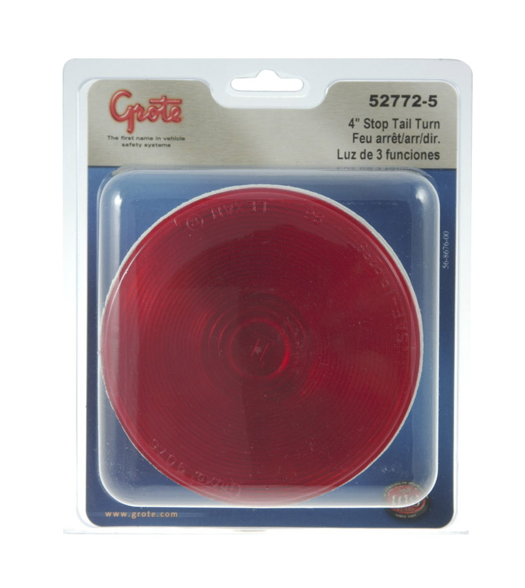 Grote Industries - 52772-5 – Torsion Mount® II 4″ Stop Tail Turn Light, Female Pin, Red, Retail Pack