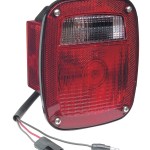 trosion mount two stud stop tail turn light side marker molded pigtail termination lh red