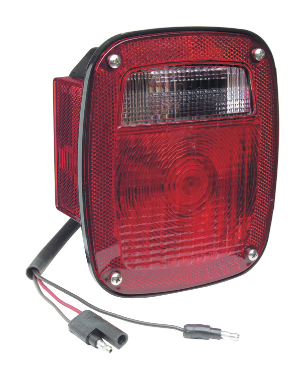 Grote Industries - 52832 – Torsion Mount® Two-Stud Stop Tail Turn Light w/ Side Marker & Molded Pigtail Termination, LH, Red