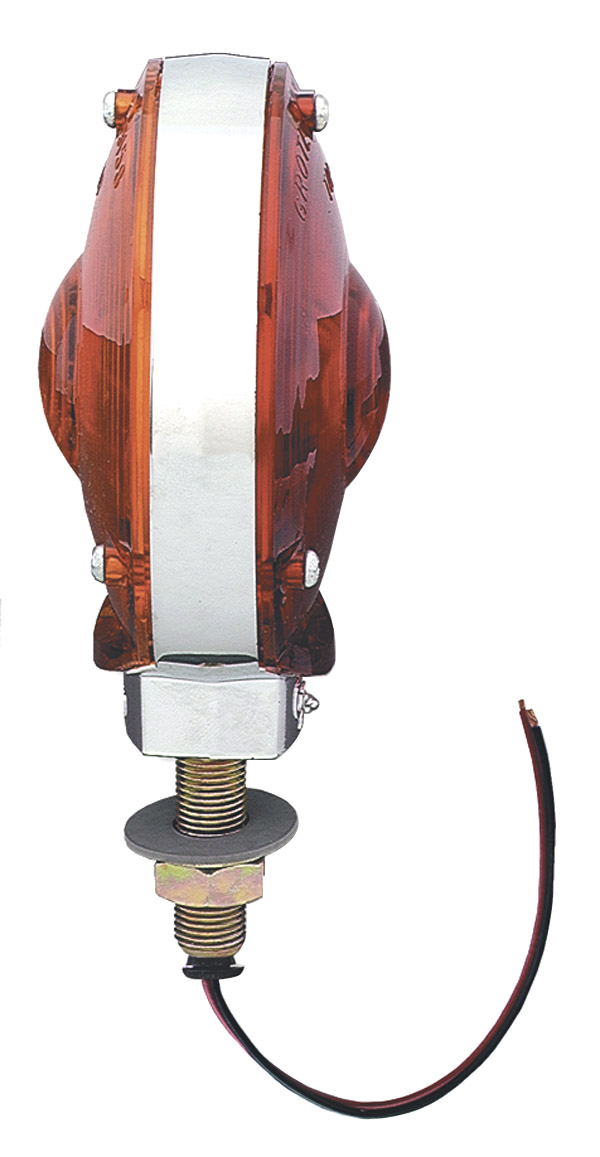 Grote Industries - 53000 – 4″ Zinc Die-Cast Double-Face Light, Double Contact, Chrome Plated, Red/Yellow
