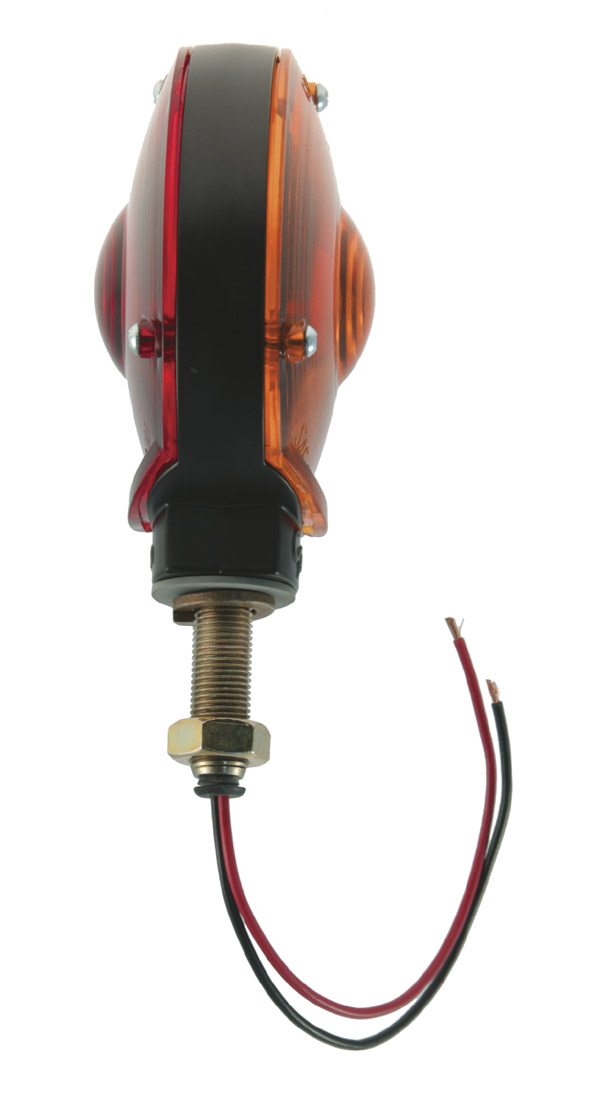 Grote Industries - 53020 – 4″ Zinc Die-Cast Double-Face Light, Double Contact, Black Enamel Finish, Red/Yellow