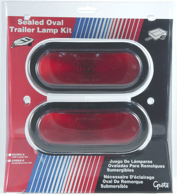 Grote Industries - 53082-5 – Oval Trailer Stop Tail Turn Submersible Lighting Kit, Retail Pack