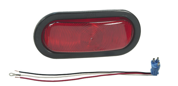 Grote Industries - 53092 – Economy Oval Stop Tail Turn Light, Red Kit (52182 + 92420 + 67090)