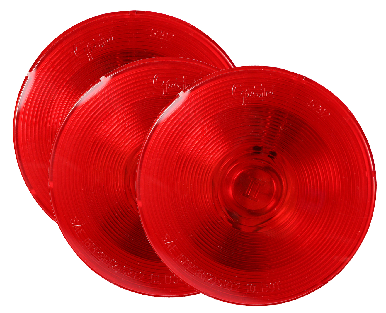 Grote Industries - 53100-3 – Torsion Mount® II 4″ Stop Tail Turn Light, Clear Housing, Male Pin, Red, Bulk Pack