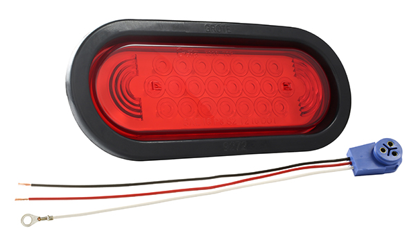 Grote Industries - 53122 – SuperNova® Oval LED Stop Tail Turn Light, Red Kit (53962 + 92420 + 67005)