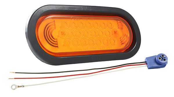 Grote Industries - 53123 – SuperNova® Oval LED Stop Tail Turn Light, Male Pin, Yellow Kit (53963 + 92420 + 67005)