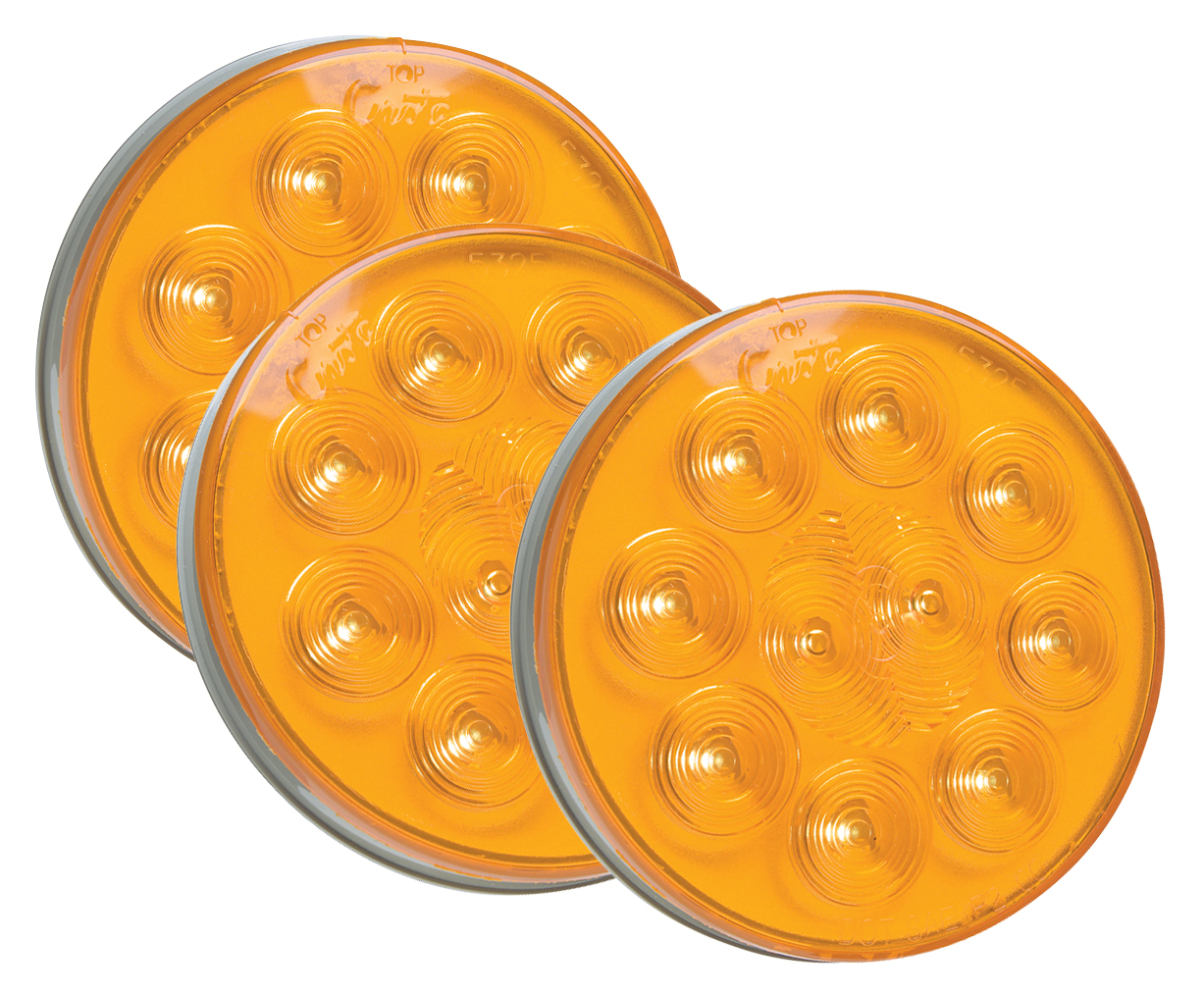 Grote Industries - 53253-3 – SuperNova® 4″ 10-Diode Pattern LED Stop Tail Turn Light, Grommet Mount, Auxiliary Turn, Yellow, Bulk Pack